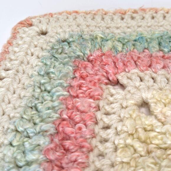 Crochet Unicorn Lovey Security Blanket Handmade Pastel Rainbow Baby Plush 16" - Picture 8 of 11